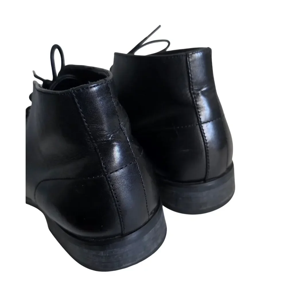 Calvin Klein Rolando Black Leather Chukka Ankle Boots Men's US 13 EU 46.5